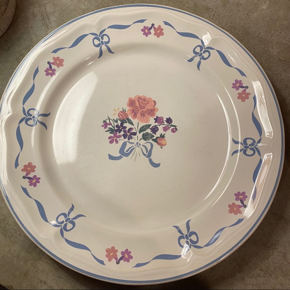 2 Vintage Newcor Blue Ribbon 6026 dinner plates
